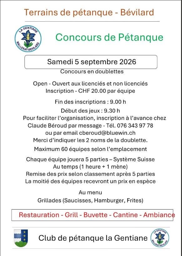Affiche du concours à Bévilard