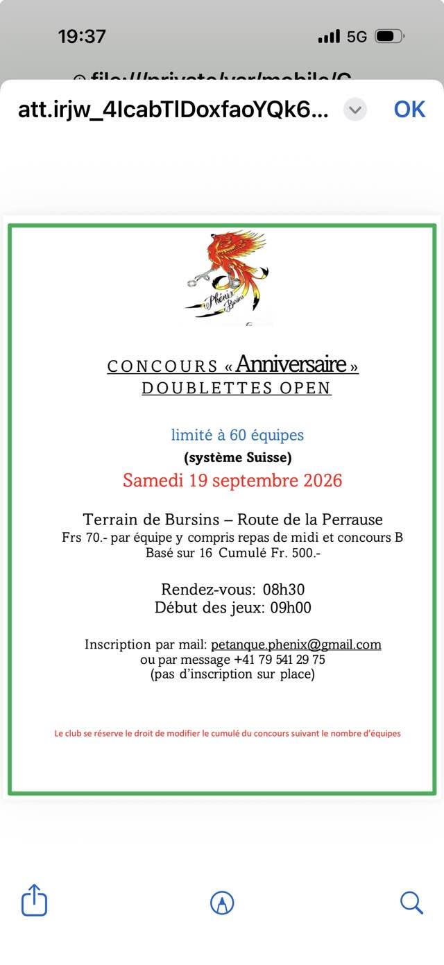 Affiche du concours à Bursins