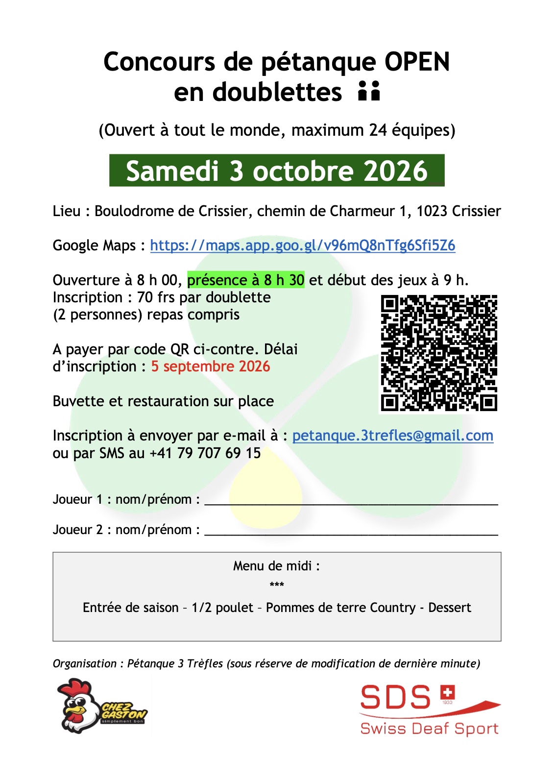 Affiche du concours à Crissier